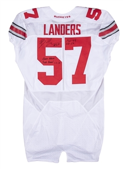 2015-16 Robert Landers Game Issued, Signed & Inscribed Ohio State Buckeyes Road Jersey From The Fiesta Bowl On 1/1/2016 (MEARS & JSA)